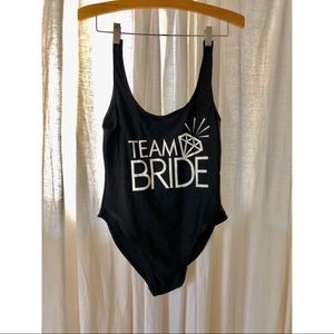 Team Bride Letter Print Swimsuit 💎